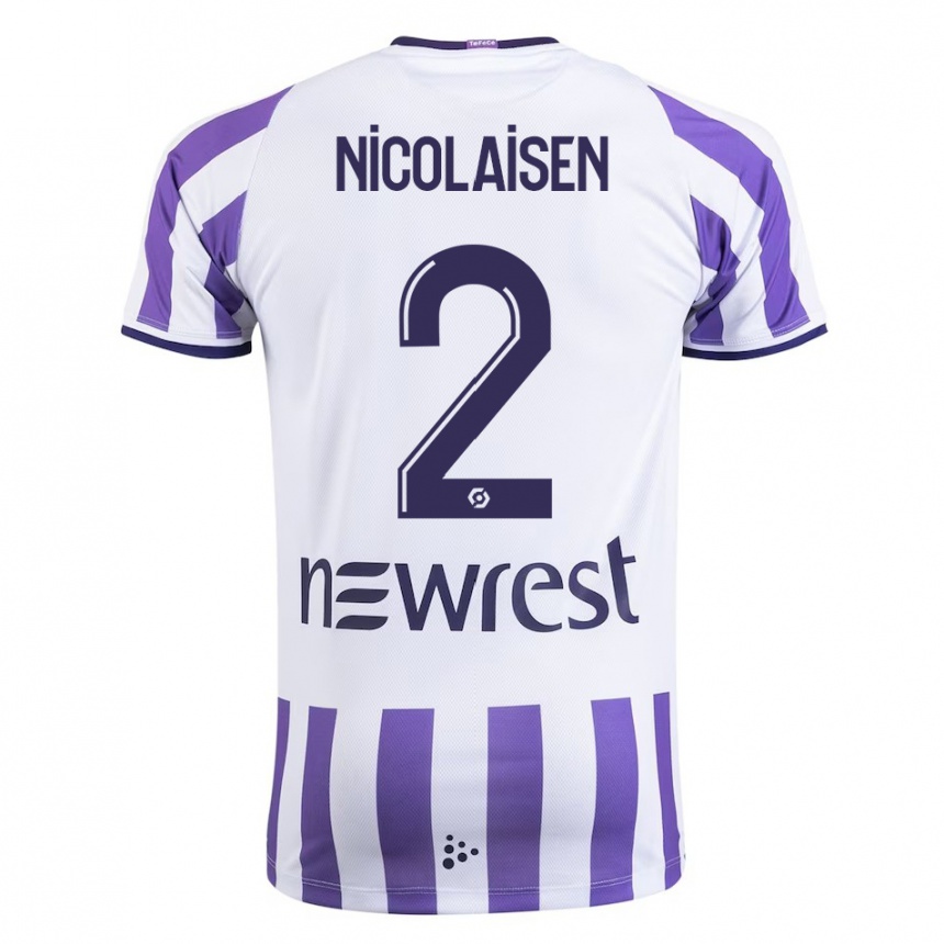 Niño Fútbol Camiseta Rasmus Nicolaisen #2 Blanco 1ª Equipación 2023/24