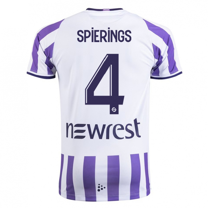 Niño Fútbol Camiseta Stijn Spierings #4 Blanco 1ª Equipación 2023/24