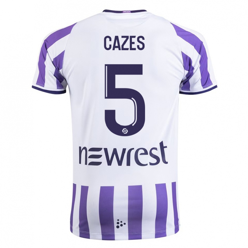 Niño Fútbol Camiseta Manon Cazes #5 Blanco 1ª Equipación 2023/24