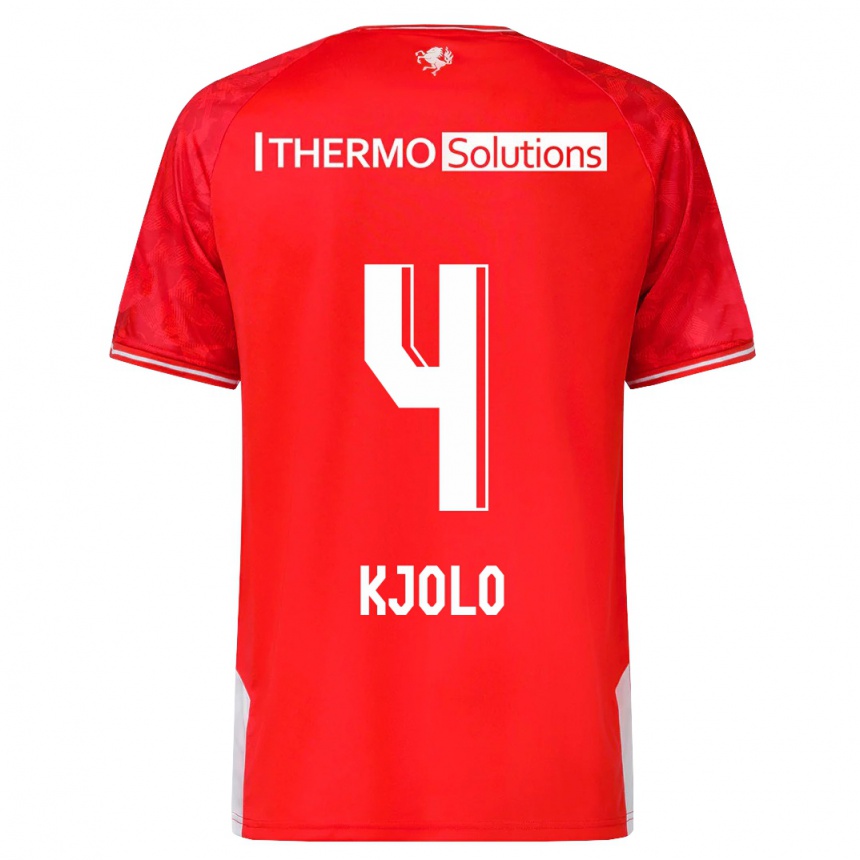 Niño Fútbol Camiseta Mathias Kjølø #4 Rojo 1ª Equipación 2023/24