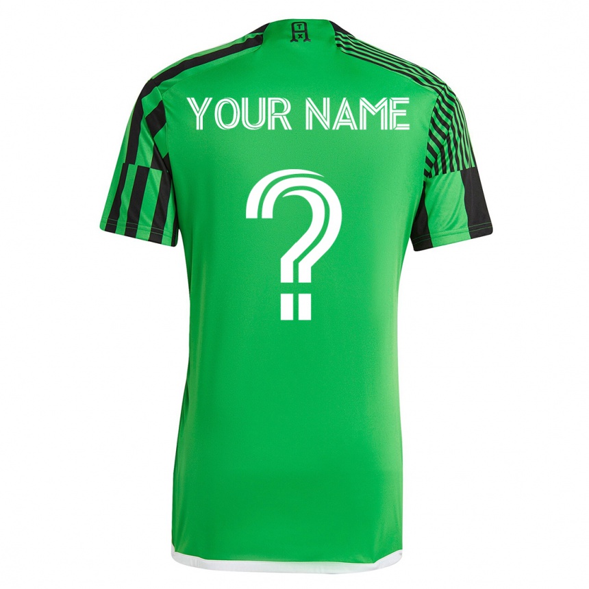 Niño Fútbol Camiseta Su Nombre #0 Verde Negro 1ª Equipación 2023/24