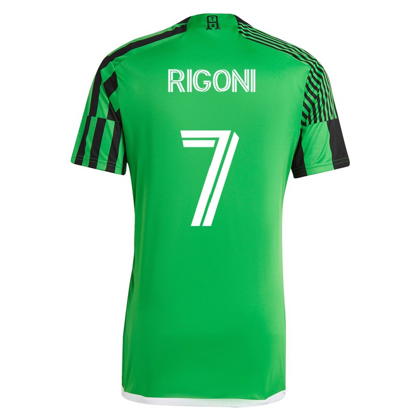 Niño Fútbol Camiseta Emiliano Rigoni #7 Verde Negro 1ª Equipación 2023/24