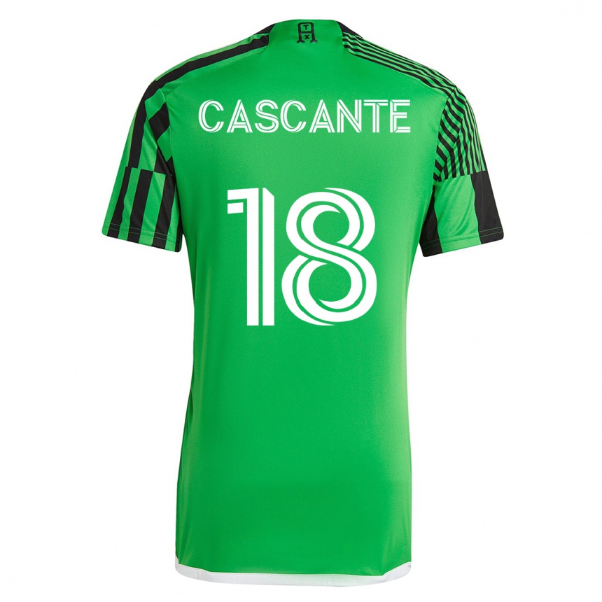 Niño Fútbol Camiseta Julio Cascante #18 Verde Negro 1ª Equipación 2023/24
