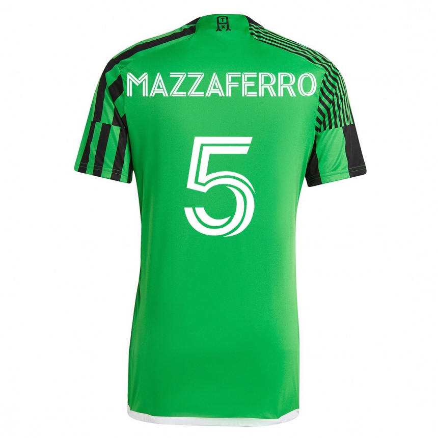 Niño Fútbol Camiseta Salvatore Mazzaferro #5 Verde Negro 1ª Equipación 2023/24