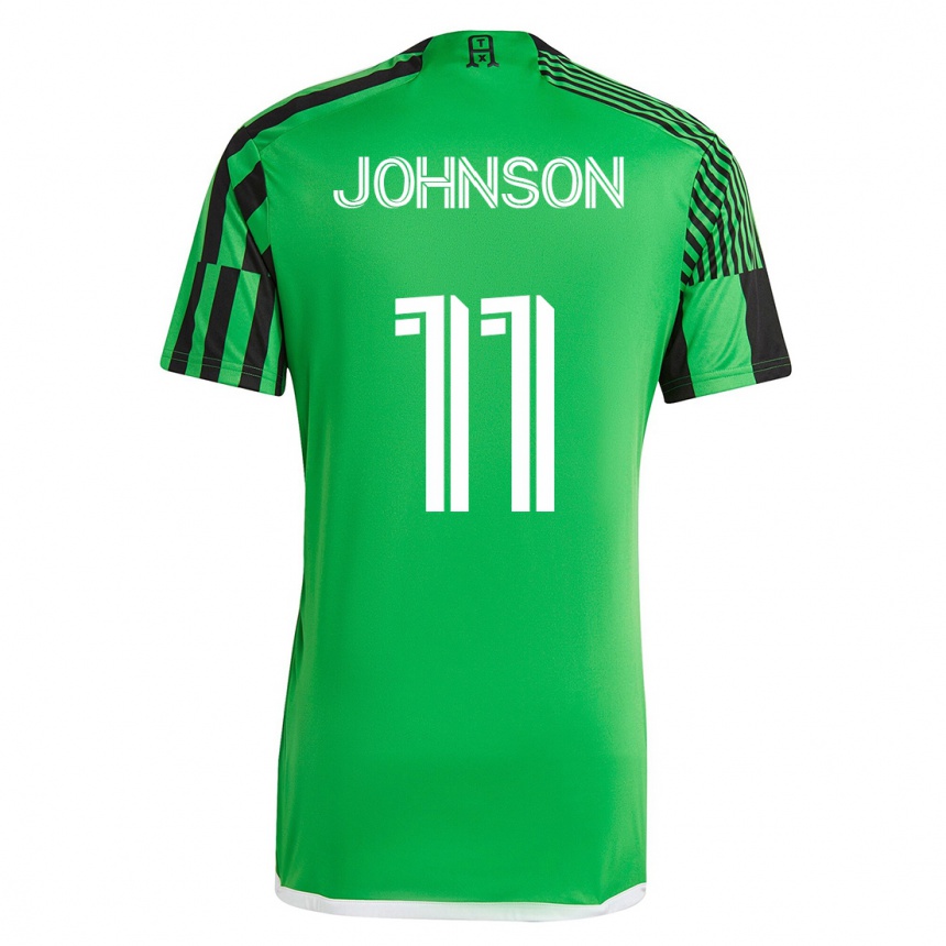 Niño Fútbol Camiseta Emmanuel Johnson #11 Verde Negro 1ª Equipación 2023/24