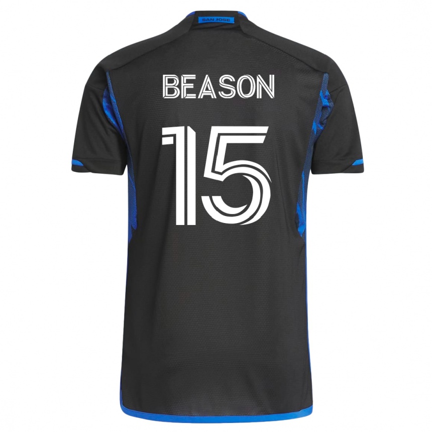 Niño Fútbol Camiseta Tanner Beason #15 Azul Negro 1ª Equipación 2023/24