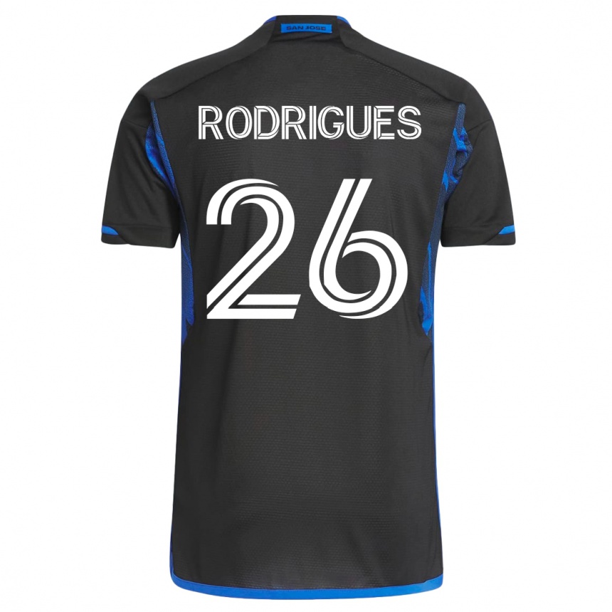 Niño Fútbol Camiseta Rodrigues #26 Azul Negro 1ª Equipación 2023/24