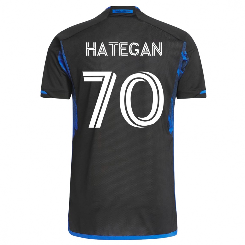 Niño Fútbol Camiseta Roberto Hategan #70 Azul Negro 1ª Equipación 2023/24