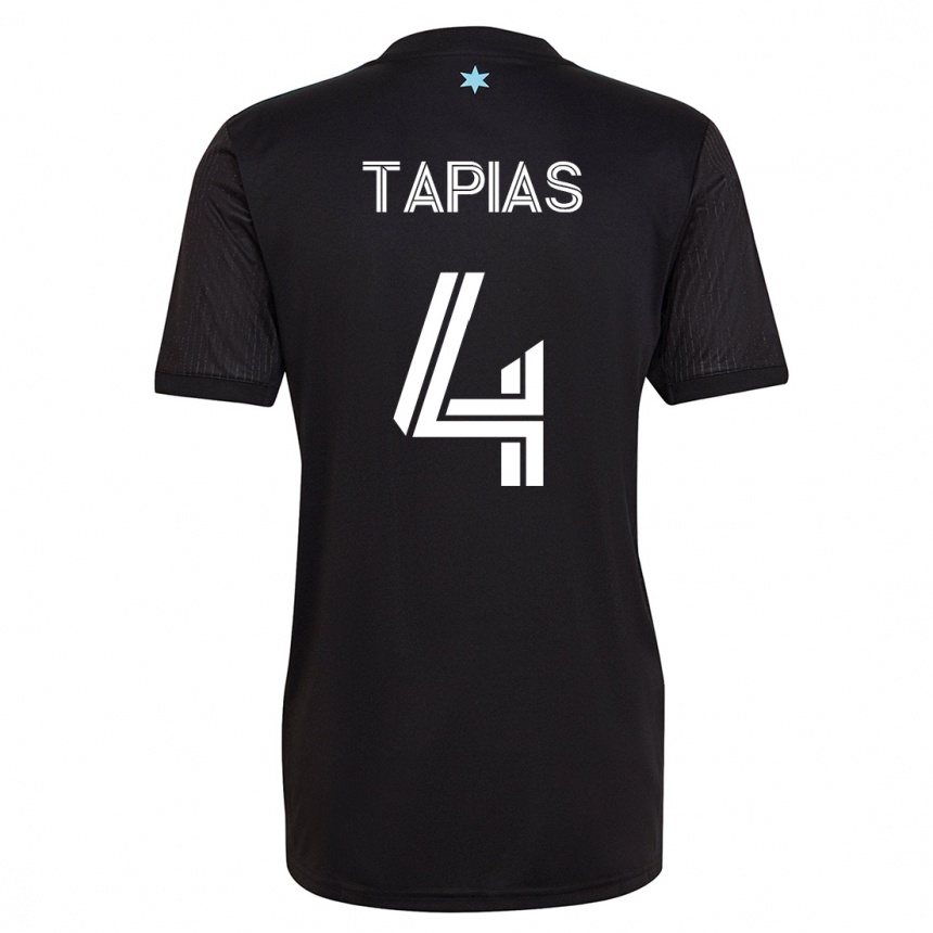 Niño Fútbol Camiseta Miguel Tapias #4 Negro 1ª Equipación 2023/24