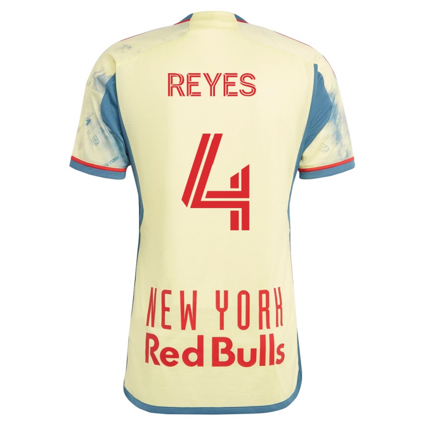 Niño Fútbol Camiseta Andrés Reyes #4 Amarillo 1ª Equipación 2023/24