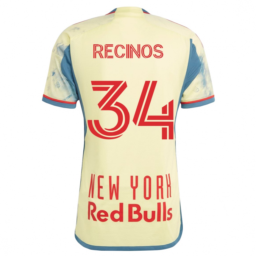 Niño Fútbol Camiseta Arian Recinos #34 Amarillo 1ª Equipación 2023/24