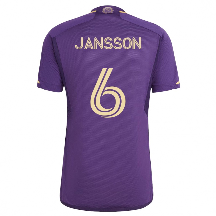 Niño Fútbol Camiseta Robin Jansson #6 Violeta 1ª Equipación 2023/24