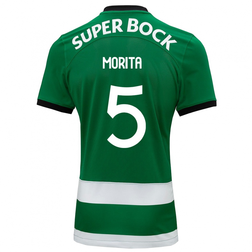 Niño Fútbol Camiseta Hidemasa Morita #5 Verde 1ª Equipación 2023/24