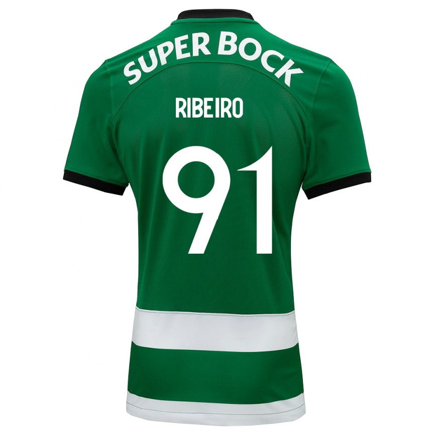 Niño Fútbol Camiseta Rodrigo Ribeiro #91 Verde 1ª Equipación 2023/24