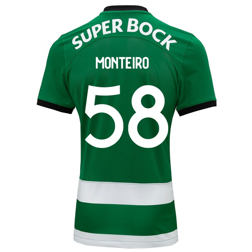 Niño Fútbol Camiseta David Monteiro #58 Verde 1ª Equipación 2023/24