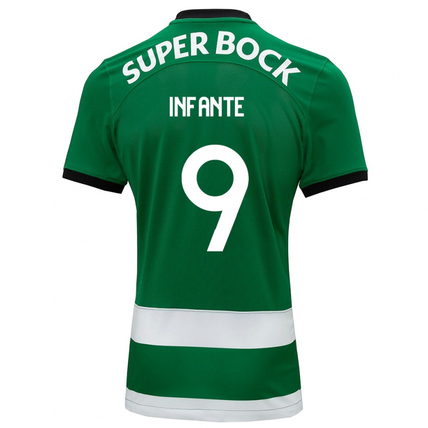 Niño Fútbol Camiseta João Infante #9 Verde 1ª Equipación 2023/24