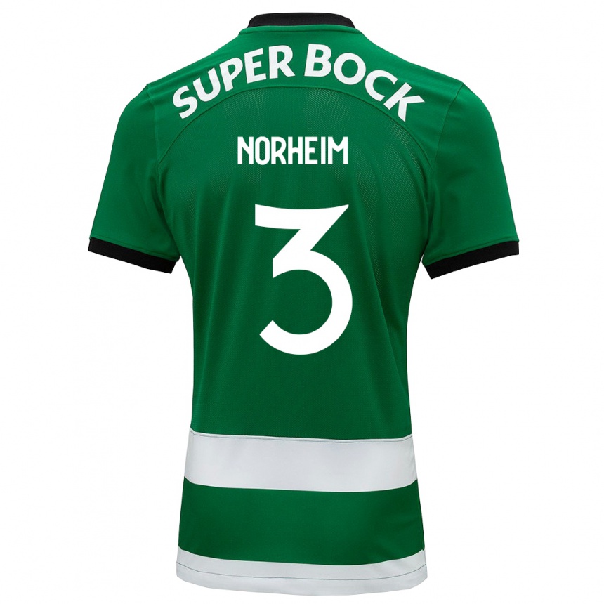 Niño Fútbol Camiseta Andrea Norheim #3 Verde 1ª Equipación 2023/24