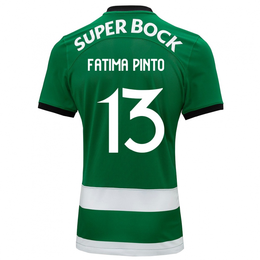 Niño Fútbol Camiseta Fátima Alexandra Figueira Pinto #13 Verde 1ª Equipación 2023/24