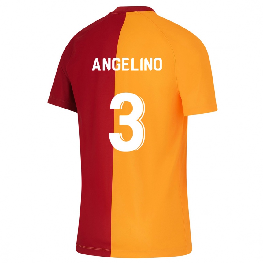 Niño Fútbol Camiseta Angeliño #3 Naranja 1ª Equipación 2023/24