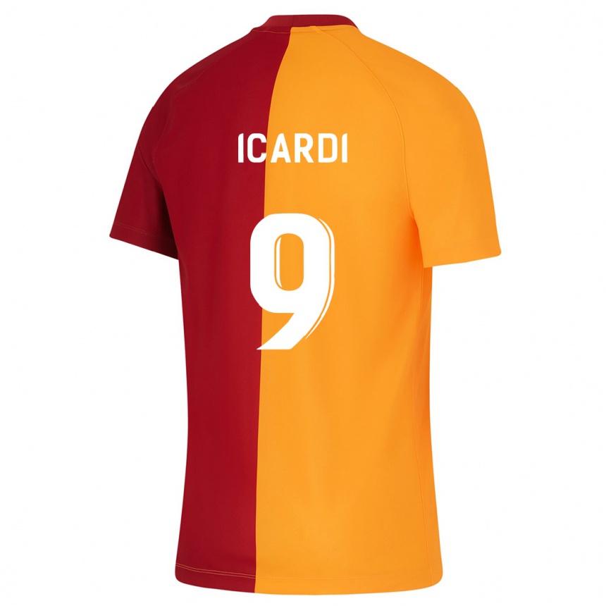 Niño Fútbol Camiseta Mauro Icardi #9 Naranja 1ª Equipación 2023/24