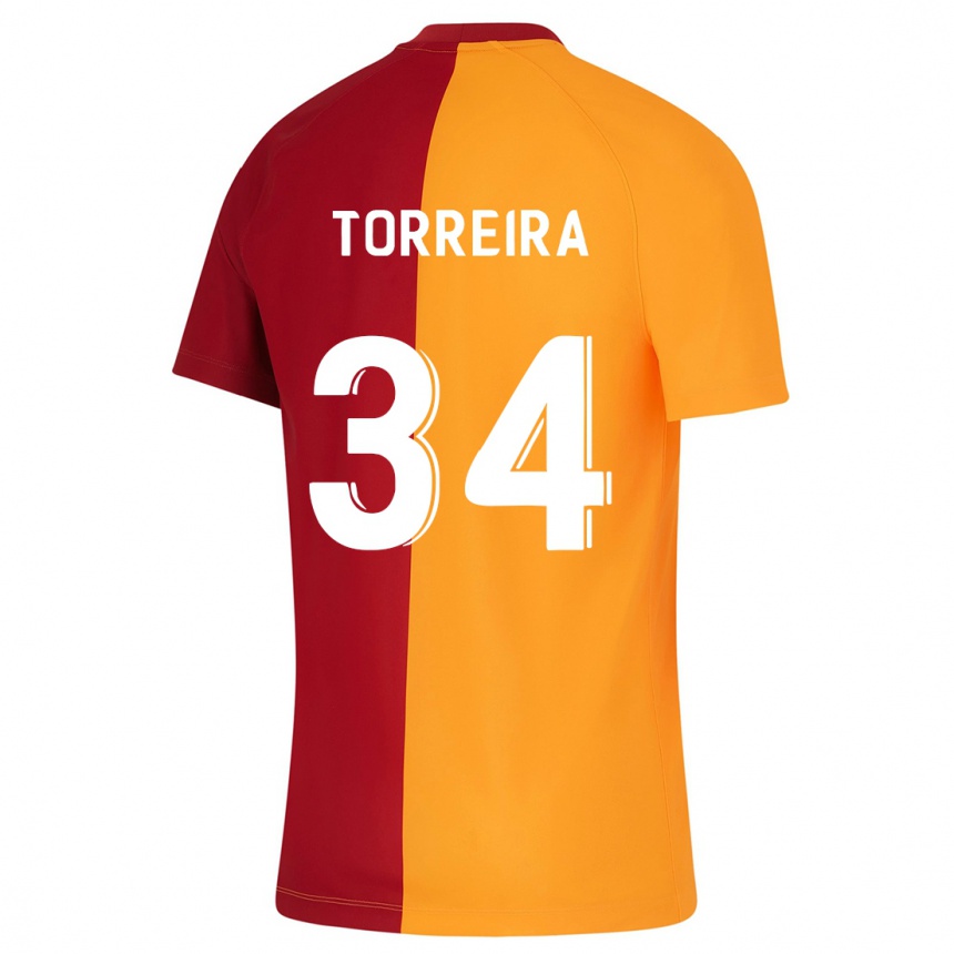 Niño Fútbol Camiseta Lucas Torreira #34 Naranja 1ª Equipación 2023/24