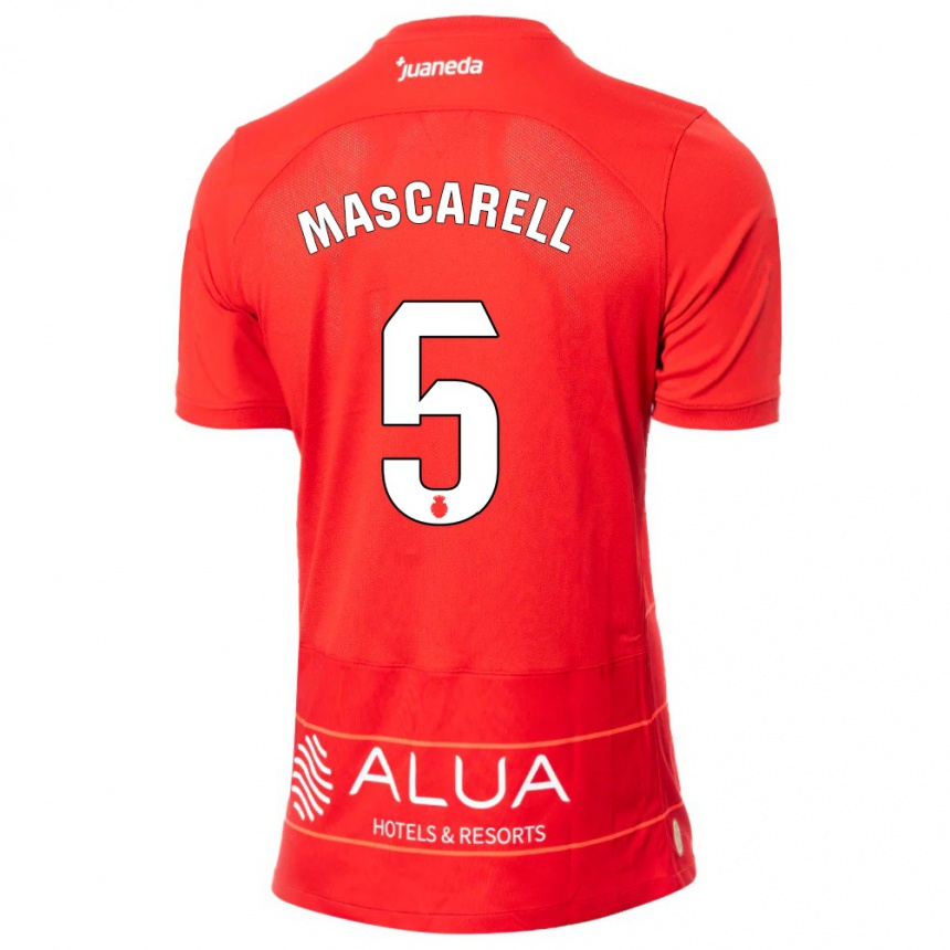 Niño Fútbol Camiseta Omar Mascarell #5 Rojo 1ª Equipación 2023/24