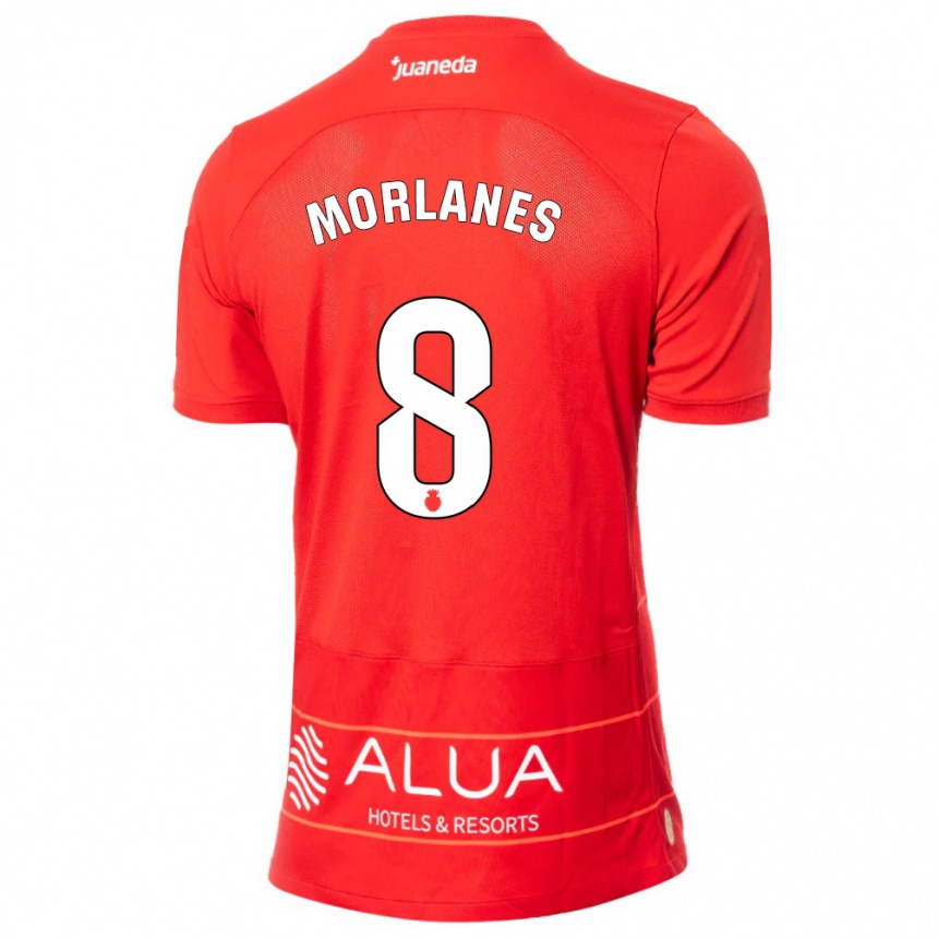 Niño Fútbol Camiseta Manu Morlanes #8 Rojo 1ª Equipación 2023/24