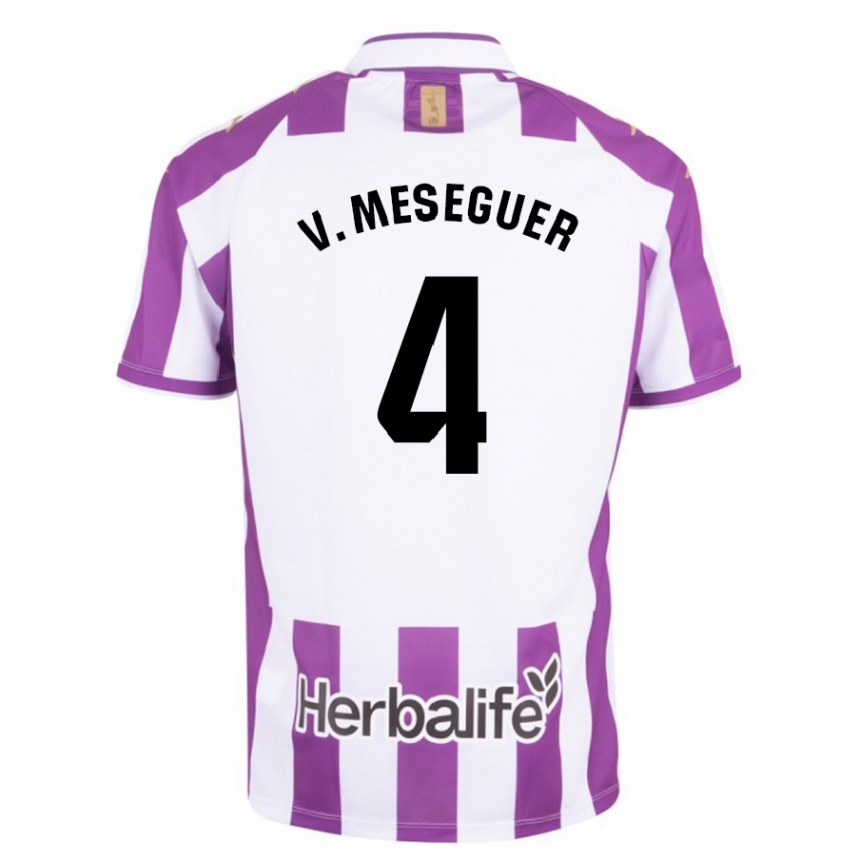 Niño Fútbol Camiseta Víctor Meseguer #4 Morado 1ª Equipación 2023/24