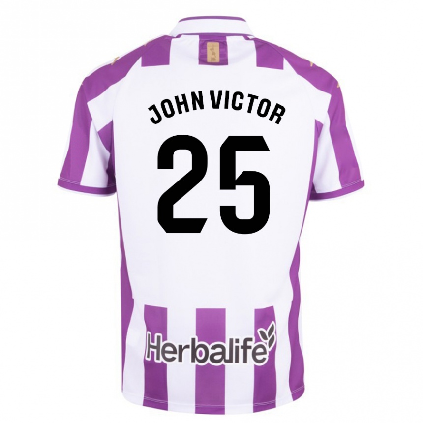 Niño Fútbol Camiseta John Victor #25 Morado 1ª Equipación 2023/24