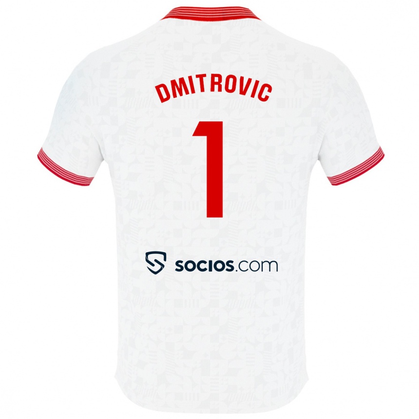 Niño Fútbol Camiseta Marko Dmitrović #1 Blanco 1ª Equipación 2023/24