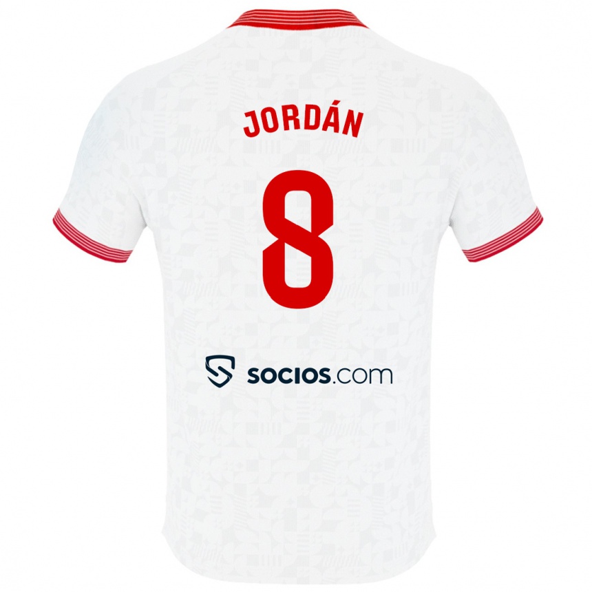 Niño Fútbol Camiseta Joan Jordán #8 Blanco 1ª Equipación 2023/24