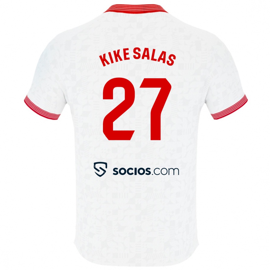 Niño Fútbol Camiseta Kike Salas #27 Blanco 1ª Equipación 2023/24