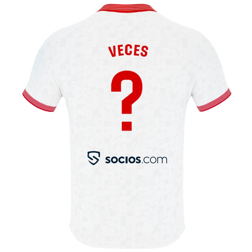 Niño Fútbol Camiseta Sergio Veces #0 Blanco 1ª Equipación 2023/24