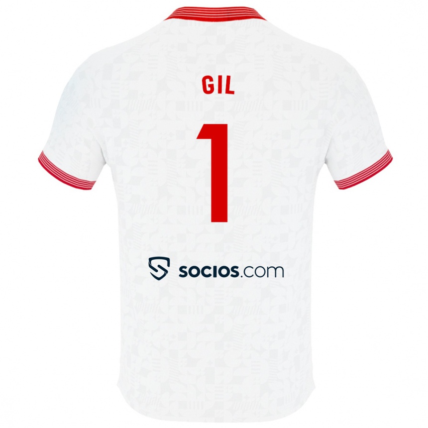 Niño Fútbol Camiseta David Gil #1 Blanco 1ª Equipación 2023/24