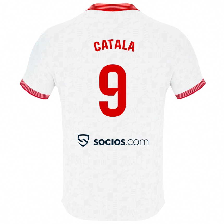 Niño Fútbol Camiseta Rubén Catalá #9 Blanco 1ª Equipación 2023/24