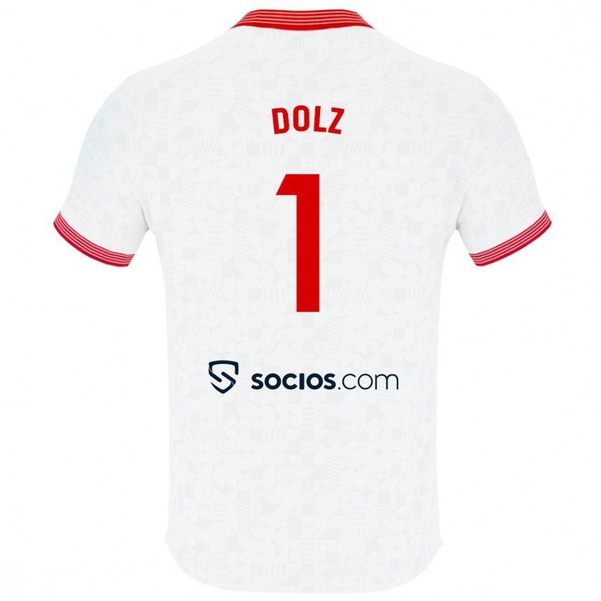 Niño Fútbol Camiseta Marc Dolz #1 Blanco 1ª Equipación 2023/24