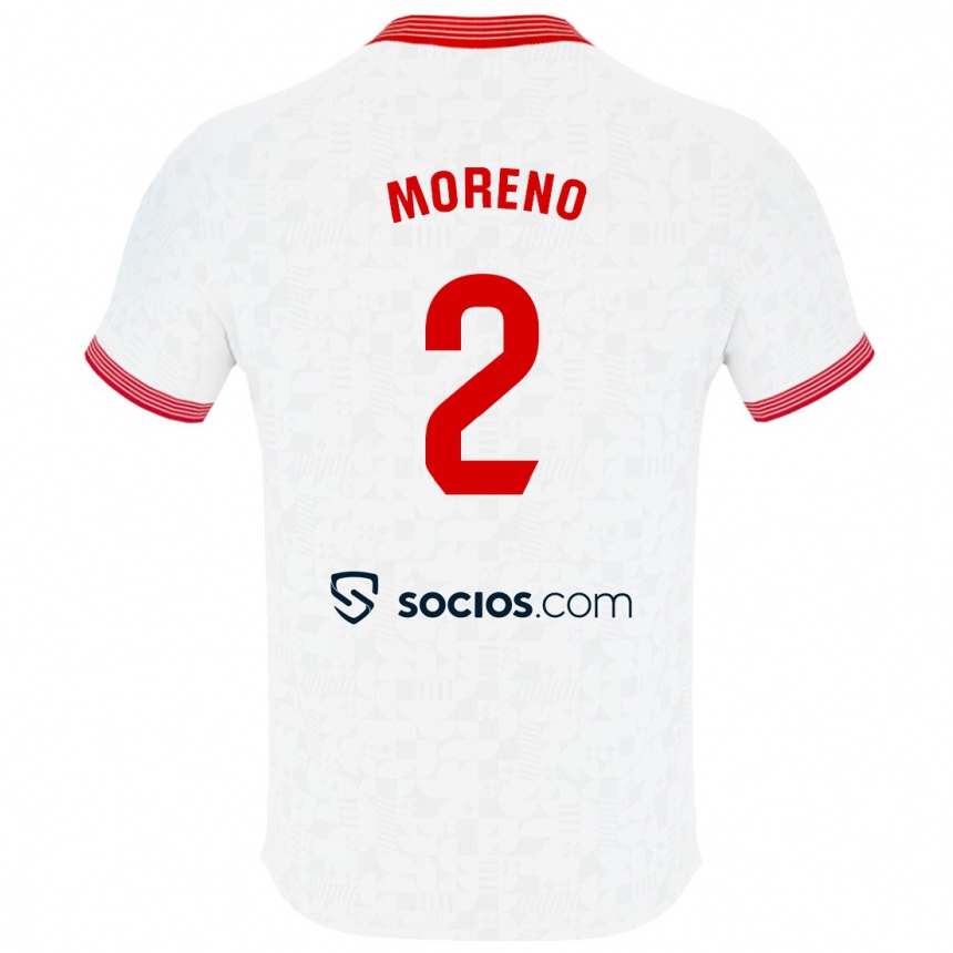 Niño Fútbol Camiseta Jorge Moreno #2 Blanco 1ª Equipación 2023/24