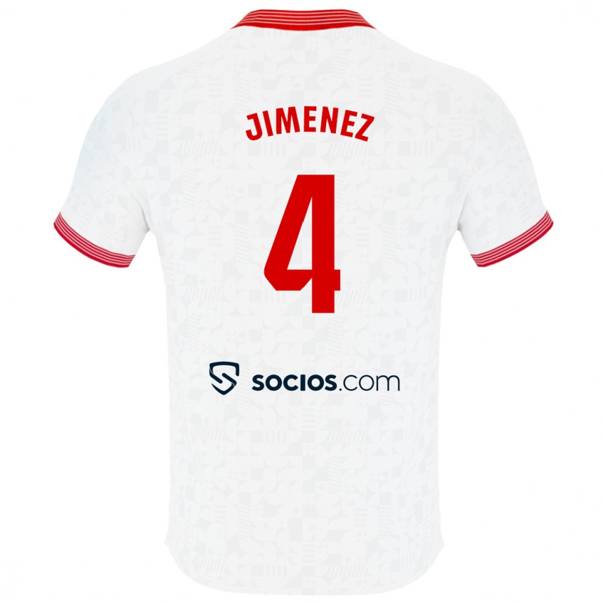 Niño Fútbol Camiseta Diego Jiménez #4 Blanco 1ª Equipación 2023/24