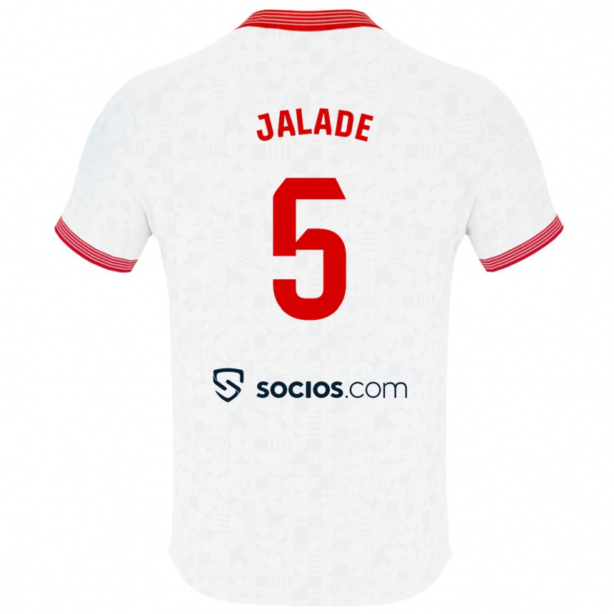 Niño Fútbol Camiseta Robert Jalade #5 Blanco 1ª Equipación 2023/24