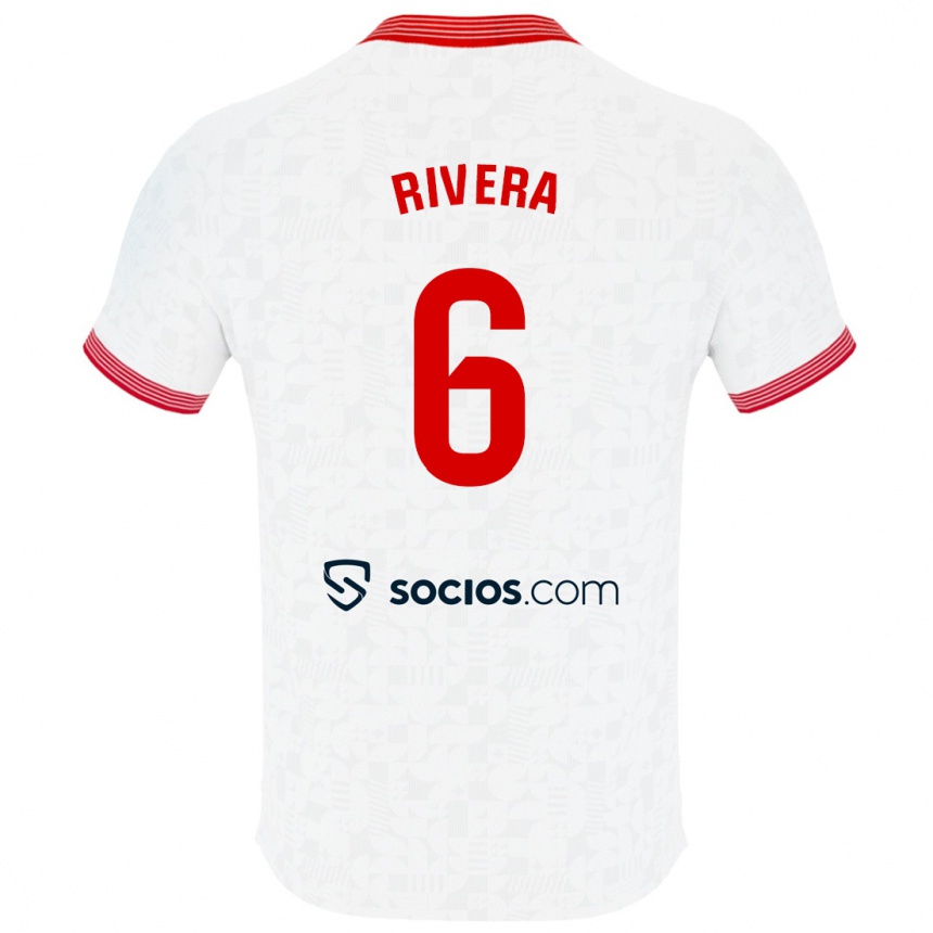 Niño Fútbol Camiseta Pablo Rivera #6 Blanco 1ª Equipación 2023/24