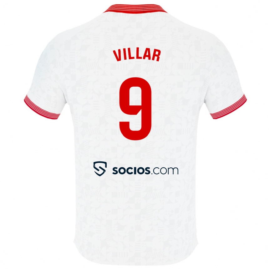 Niño Fútbol Camiseta Iker Villar #9 Blanco 1ª Equipación 2023/24