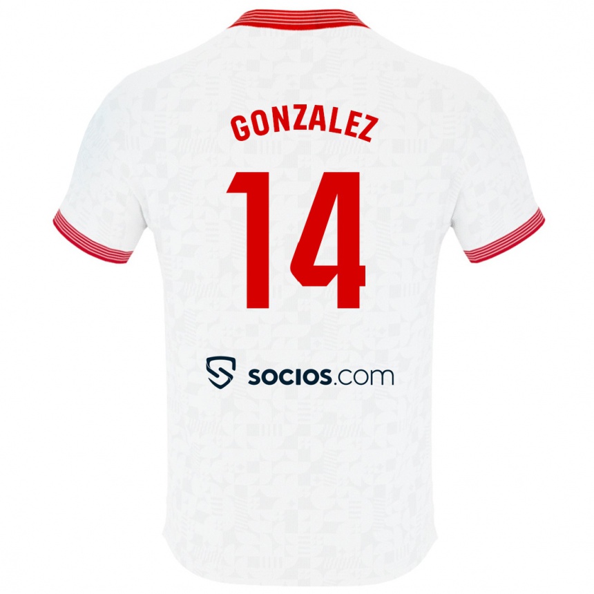 Niño Fútbol Camiseta Alberto González #14 Blanco 1ª Equipación 2023/24