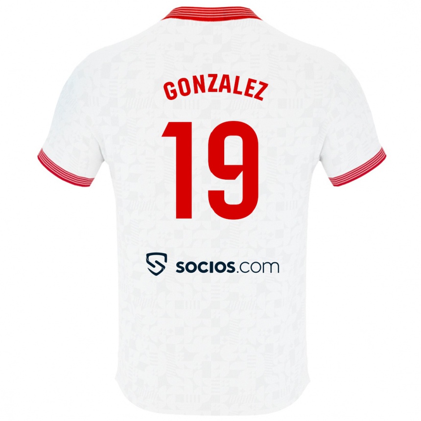 Niño Fútbol Camiseta Carlos González #19 Blanco 1ª Equipación 2023/24