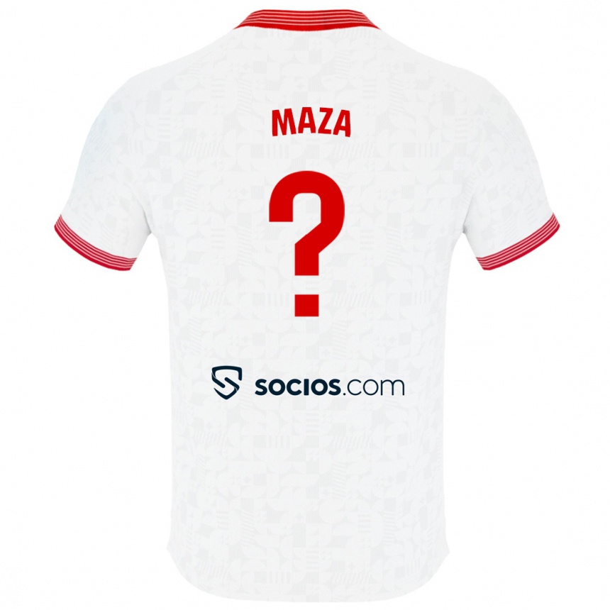 Niño Fútbol Camiseta Manuel Maza #0 Blanco 1ª Equipación 2023/24