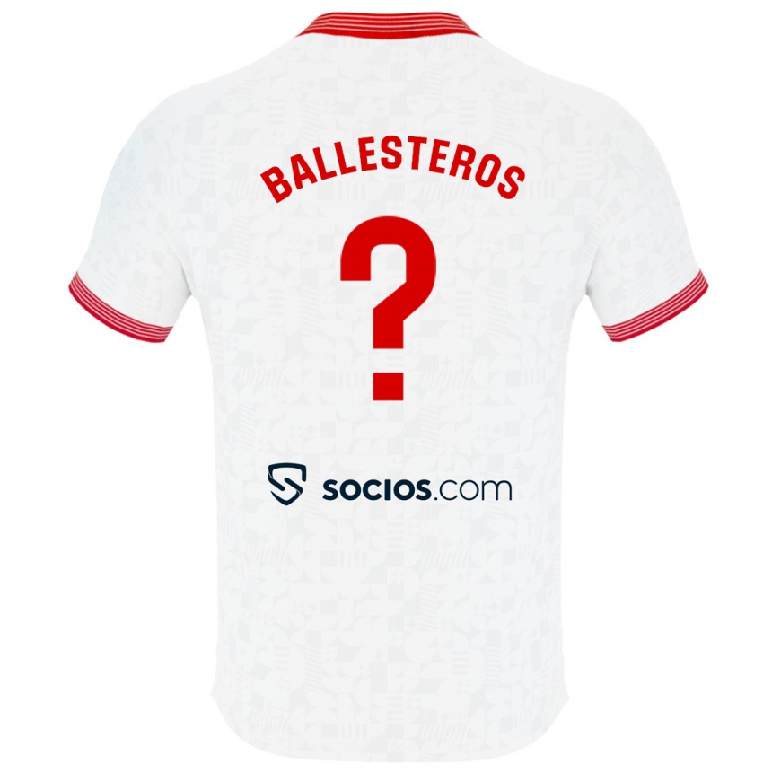 Niño Fútbol Camiseta Gonzalo Ballesteros #0 Blanco 1ª Equipación 2023/24