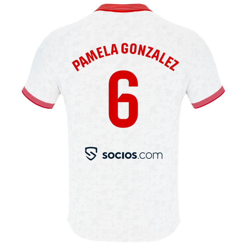 Niño Fútbol Camiseta Cinthia Pamela González Medina #6 Blanco 1ª Equipación 2023/24