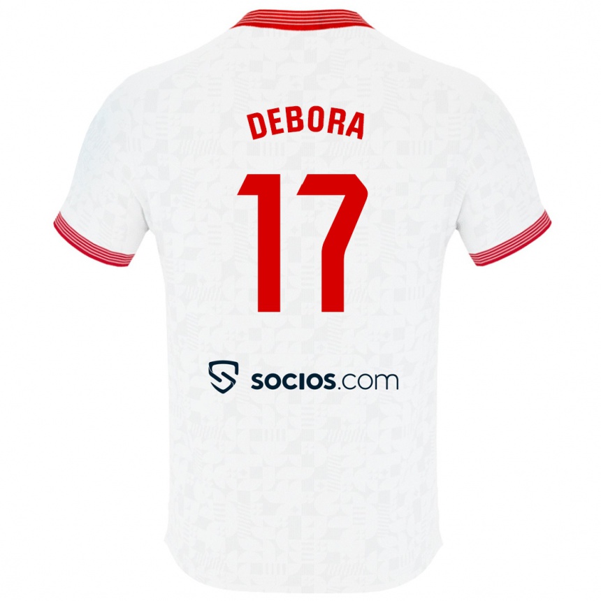 Niño Fútbol Camiseta Débora García Mateo #17 Blanco 1ª Equipación 2023/24