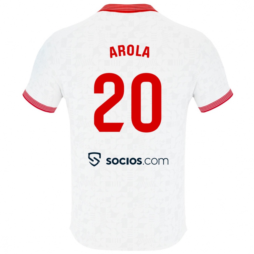 Niño Fútbol Camiseta Arola Aparicio Gili #20 Blanco 1ª Equipación 2023/24