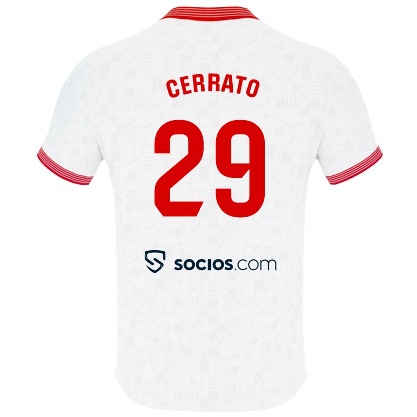 Niño Fútbol Camiseta Alba Cerrato Izquierdo #29 Blanco 1ª Equipación 2023/24