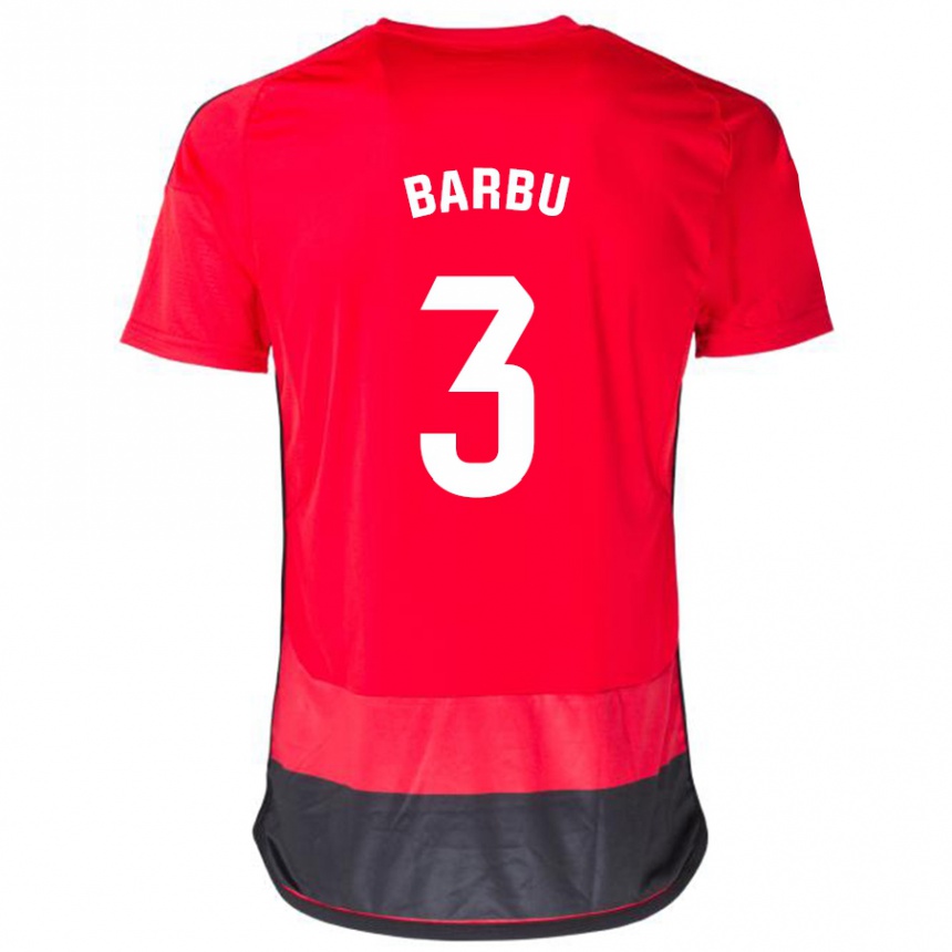 Niño Fútbol Camiseta Álex Barbu #3 Negro Rojo 1ª Equipación 2023/24